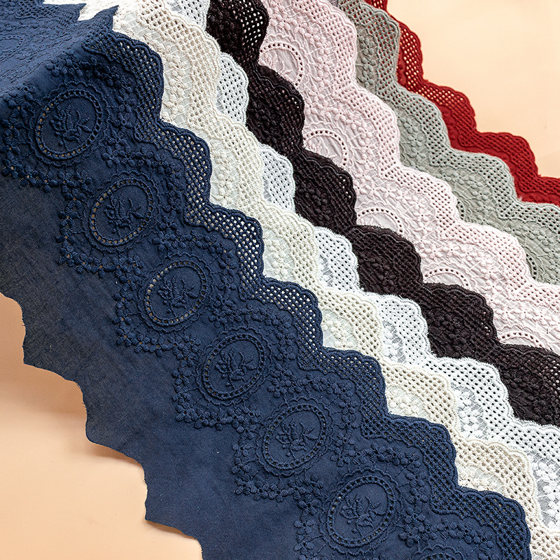 2 ヤードカラフルな綿刺繍レースネットリボン生地トリム DI - Lace Ribbon Trim のレビューと価格