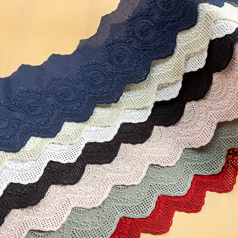 2 ヤードカラフルな綿刺繍レースネットリボン生地トリム DI - Lace Ribbon Trim のレビューと価格