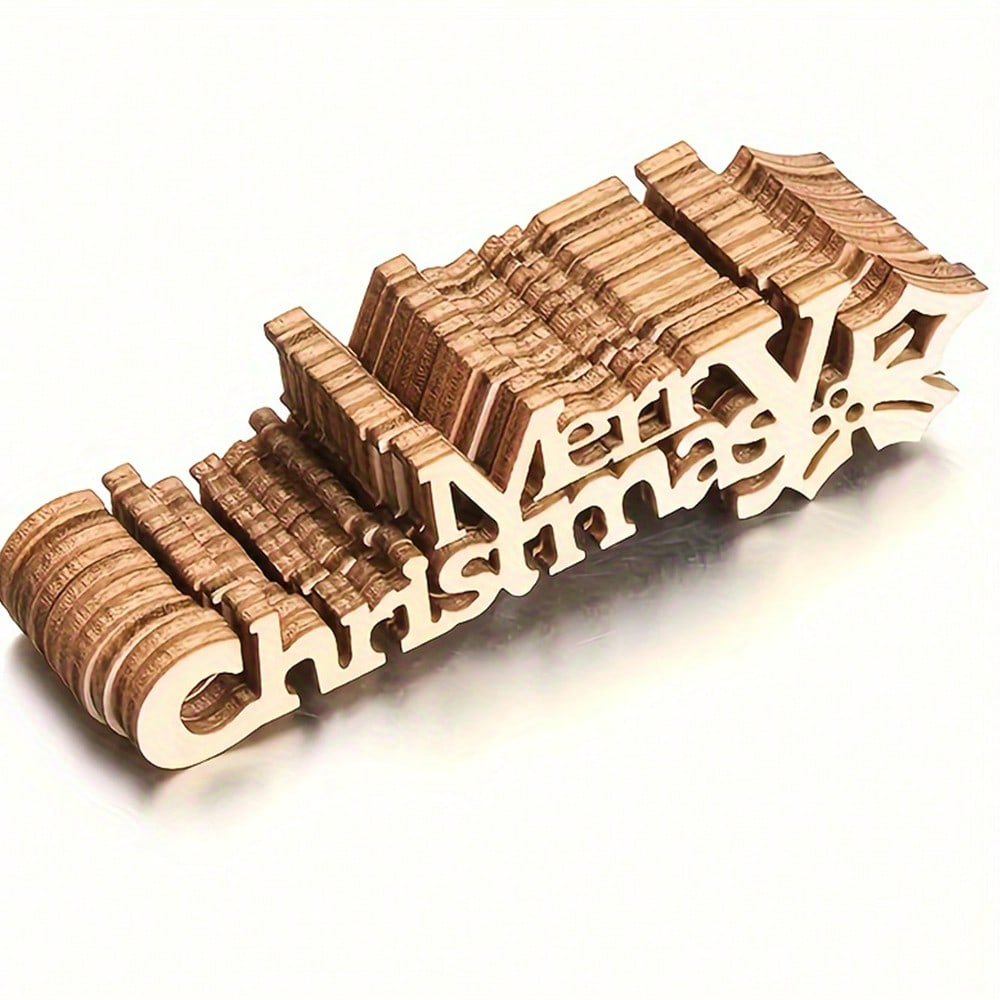 メリークリスマス木製カットアウト、未完成のレターピース、スラ - Embellishments For Scrapbooking のレビューと価格