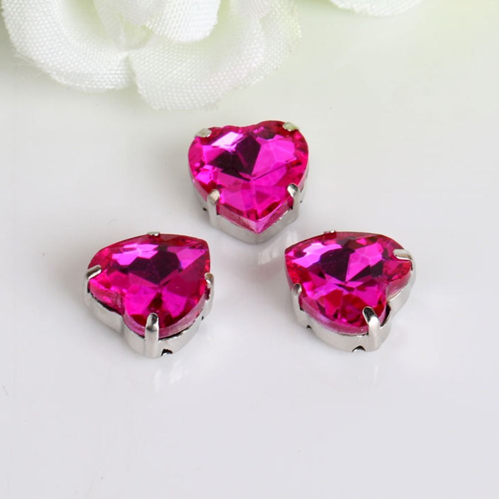 50個/パック ハート型グリッター縫製ラインストーン 8mm - Sew On Rhinestone のレビューと価格