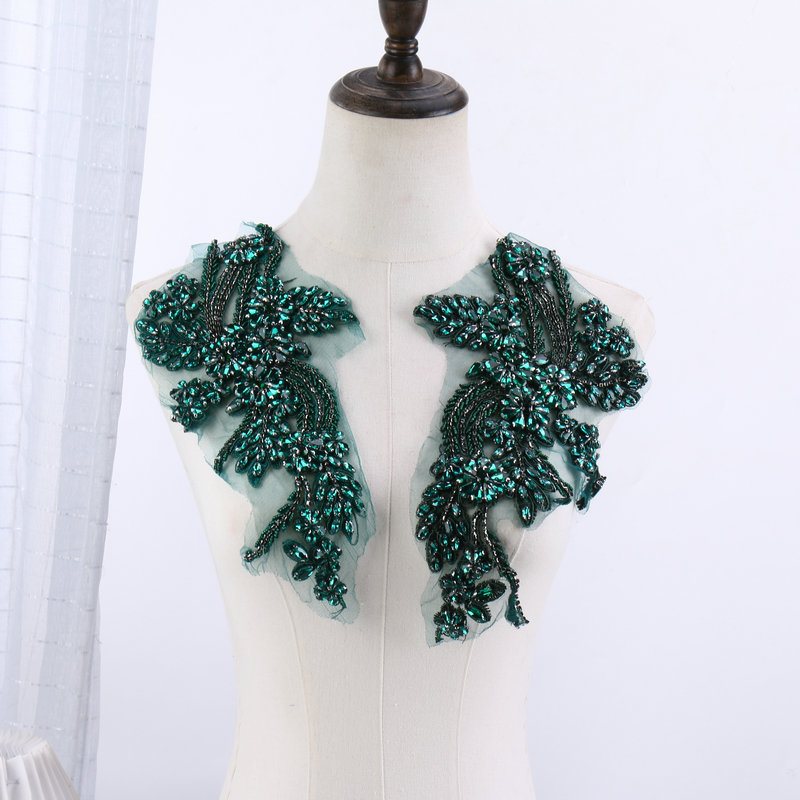 ビーズ付きの花柄アップリケ、手縫いのラインストーン付き対称花 - Sew On Rhinestone のレビューと価格